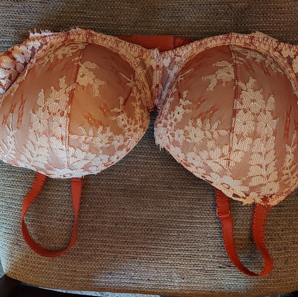 Victoria's Secret Dream Angels Bra, Orange Lace